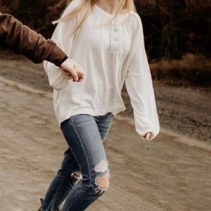 We the Free white loose top